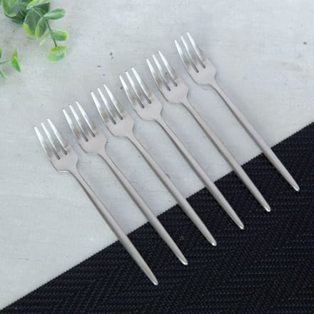 Lusso Elegante Taartvorkjes - Zilver - 6 Stuks
