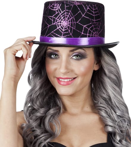 Boland - Hoed Glitter web Zwart - Één maat - Volwassenen - Vrouwen