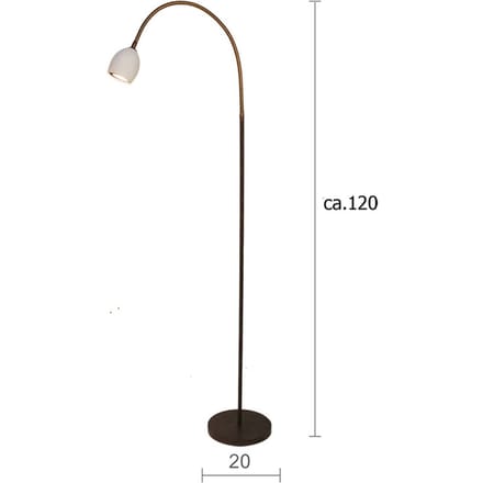 Menzel Provence mat vloerlamp 1-lamp flexibele arm