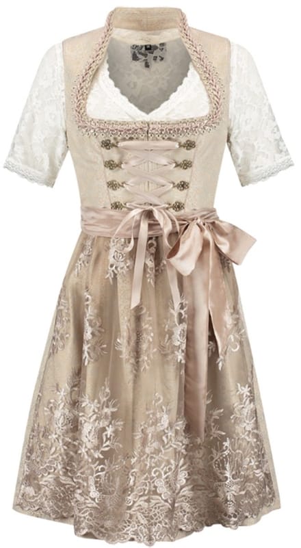 Oktoberfest Dirndl Deluxe - Jacquard Crème - Maat 40