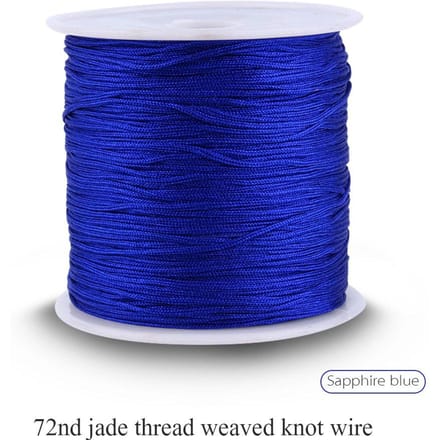 100M x 0.8mm Nylon Chinese Knoop Koord Rattail Macrame Shamballa Draad String saffierblauw blue