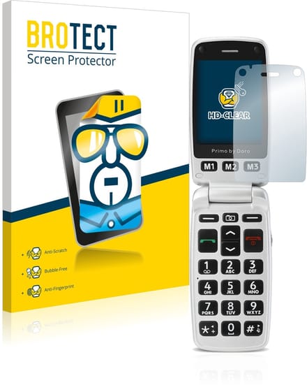 BROTECT - Screenprotector voor Doro Primo 413 - Folie Beschermfolie transparant 2 Stuks