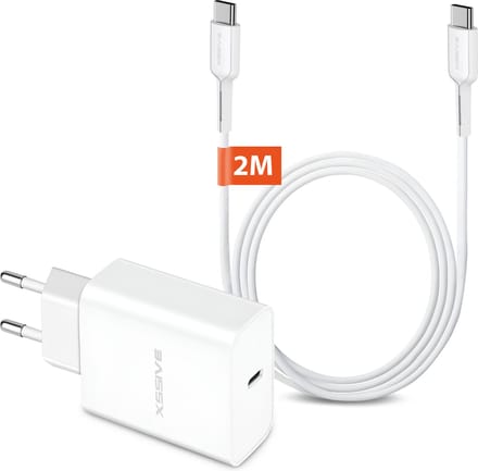 25W Power Adapter met USB-C Kabel 2 Meter - Super Fast Charging 2.0 - Geschikt voor Samsung Galaxy Telefoon en Tablet