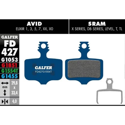 Motorfiets remblokken Galfer AVID ELIXIR 1 2 3 5 7 SRAM XX, X0, X7, X9, DB