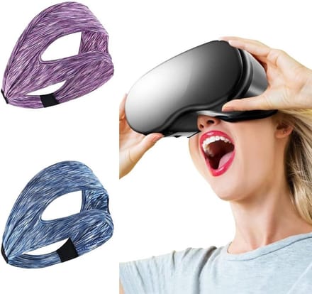Ademend en Wasbaar VR Masker - Set van 2 voor PS VR2, Meta Quest en HTC Vive (Blauw + Paars)