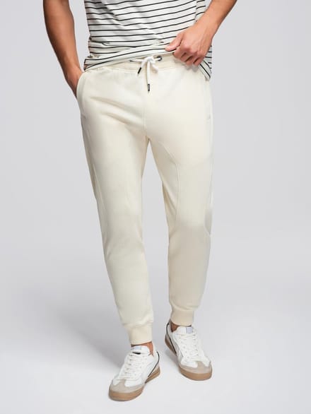 OMBRE Broek - Regular Fit - Katoen - Effen Crème S