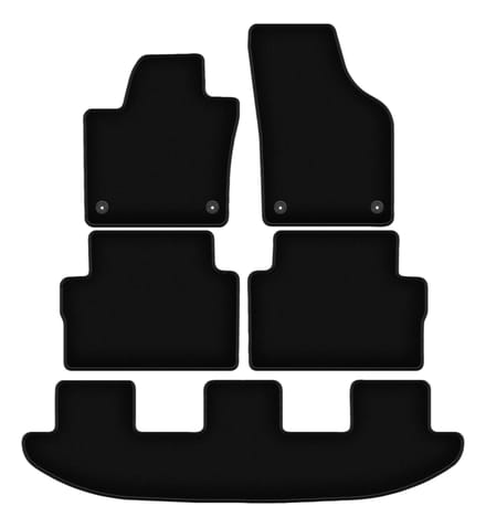 BASIC zwarte veloursmatten voor: Seat Alhambra II minivan (2010-)