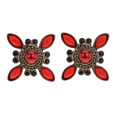 Vintage oorknop - rood - Behave