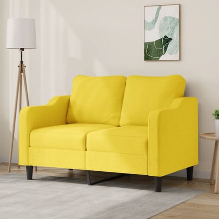 vidaXL - Tweezitsbank - 120 - cm - stof - lichtgeel