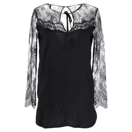 Sandro Paris blouse met kanten details in zwart polyester