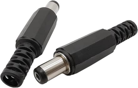 DC Connectoren Set - Voeding Adapter - Apparaten Aansluiten - Panel Mount Jack - 5.5x2.1mm 12V - Zwart