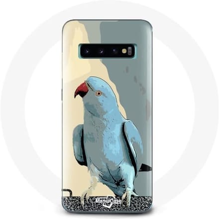 Coque pour Samsung Galaxy S10 Plus Perruches perroquets Bleu