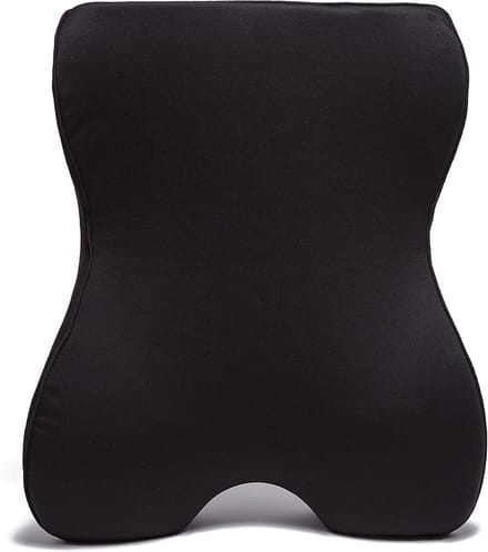 Rugleuning Ondersteuning Kussen - Lendensteun Kussen - Comfortabel Zitten - Traagschuim Vulling - High Back - Zwart