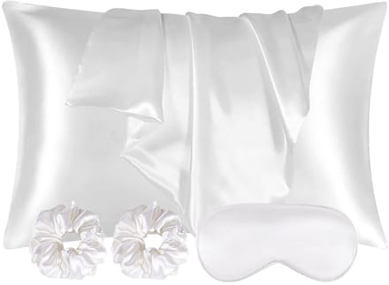 Dailygoods - Satijnen kussensloop - 2-pack kussenslopen - Glad en acnevrij - Wit - Voor haar - Standaardmaten 50x75cm