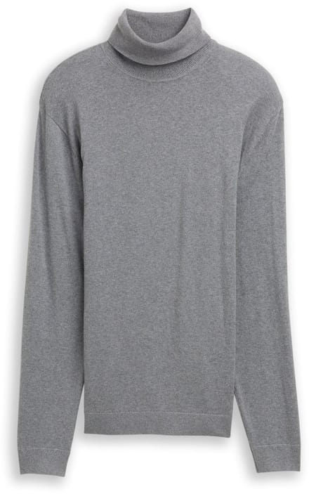Tom Tailor - Trui met col en kasjmier - Maat XXL - classic dark grey melange