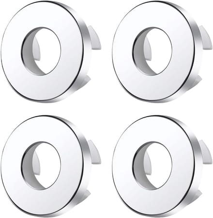 4x Universele Zilveren Overloopring voor Wastafel en Gootsteen (22-24mm)