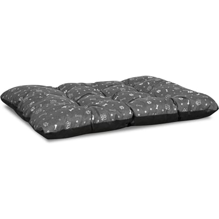 Hondenbedkussen PRESTIGE 80x60 cm waterdicht zilveren botten