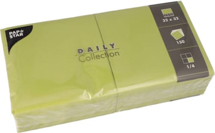150 Servetten DAILY Collection 1/4 vouw 32 cm x 32 cm olijfgroen