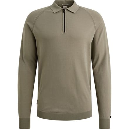 Polo Shirt Lange Mouw Cast Iron Longsleeve Half-Zip Polo Groen