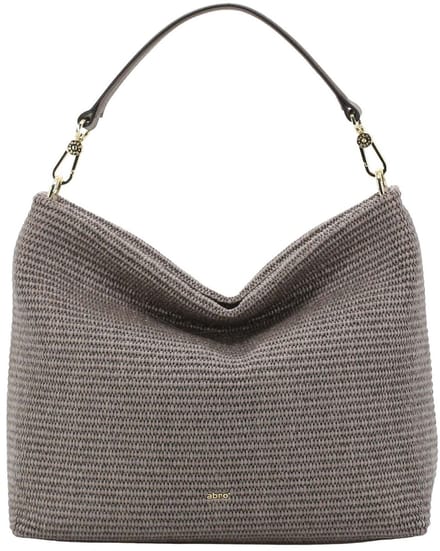 abro Schoudertas Handtas Fabric Raffia Hobo Bag Kaia Tope Taupe