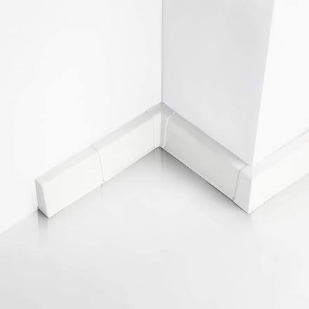 PVC Plinten in Laminaat-look, 20 Meter, 55 mm Breed, Wit