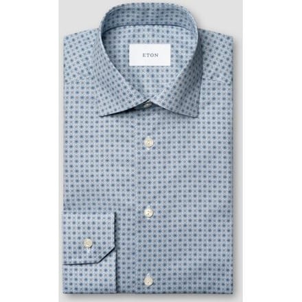 Eton Overhemd Signature Twill Allover Micro Fantasy Floral Pattern Blauw / male