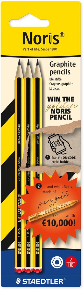 Staedtler Noris® 120 120-2BK3DA Potloodset Hardheid: 2B, B, HB, H, 2H 3 stuk(s)
