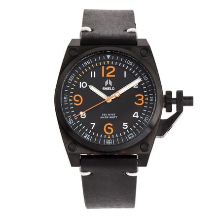 Shield Pascal lederen band heren duikhorloge