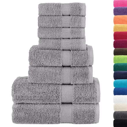 vidaXL - 8-delige - Handdoekenset - SOLUND - 600 - g/m² - grijs