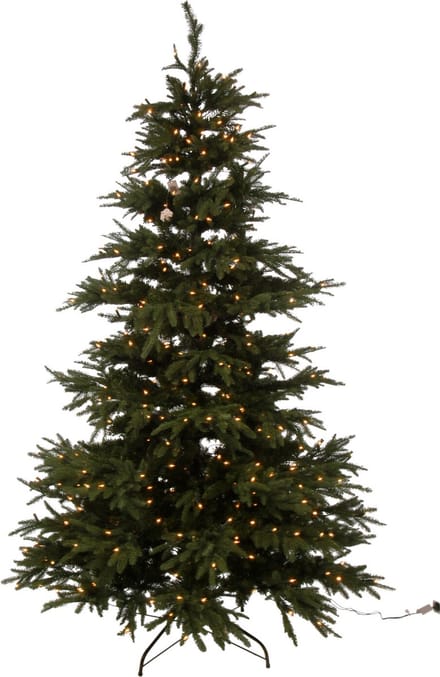 J-Line kerstboom Extra - kunststof - groen - LED lichtjes - 225 cm hoog