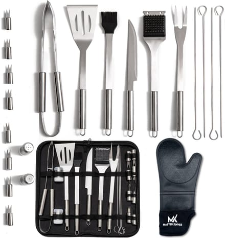 Master knives 22 Delig Bbq Accesoires – Bbq Gereedschap – Bbq Set – RVS