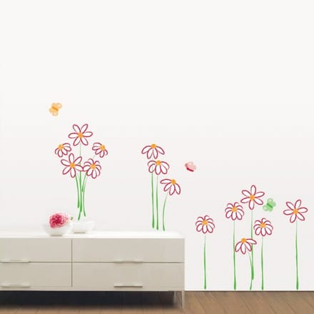 Decoratieve muurstickers met bloemmotieven