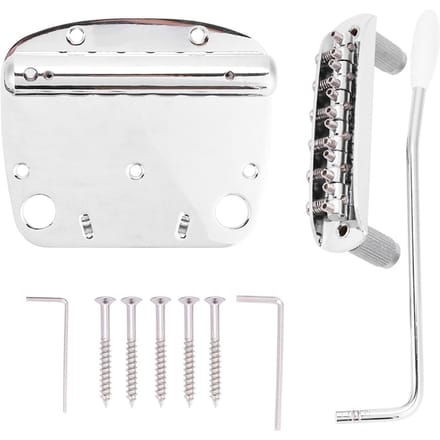 Trémolo Vibrato ?Jeu de chevalets et cordiers pour guitare Mustang white