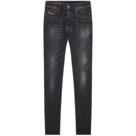 Diesel Mannen Sleenker Vernield Denim Versterkte Jeans (Zwart)