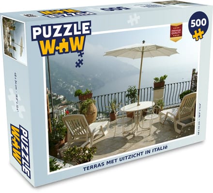Puzzel Terras met uitzicht in Italië - Legpuzzel - Puzzel 500 stukjes