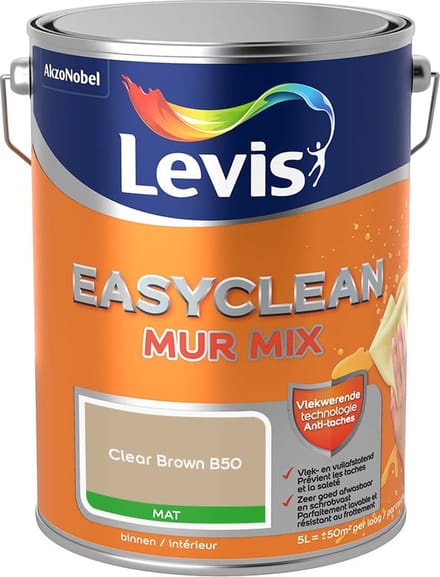 Levis - Easyclean Mur Mat Mix - Clear Brown B50 - Mengverf - 5 L