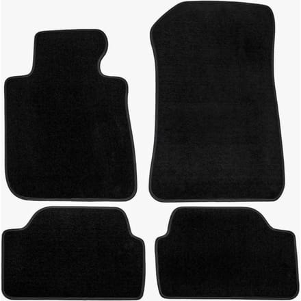 Tapis de sol - JJ Automotive - BMW 1 E87 - Velours noir - 4 pièces - Renforcé pédale