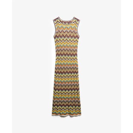 Superdry - Gebreide midi-jurk met zigzagmotief - Dames - Jurken