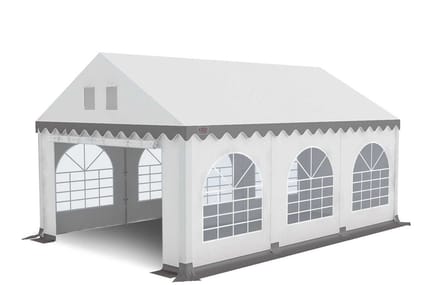 GO-PRO | 4x6 | Partytent | Met grondframe | Wit-Grijs