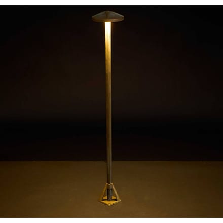 Moretti Luce LED tuinpadverlichting Aura Disk, hoogte 80 cm, antiek messing, IP65