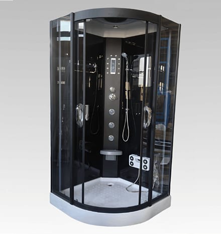 Move Welness Douchecabine met Hydromassage, Zwart Glas