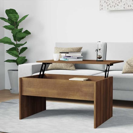 vidaXL - Salontafel - 80x50,5x41,5 - cm - bewerkt - hout - bruin - eikenkleur