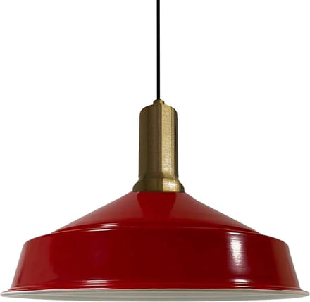 Bamyum Hanglamp Eettafel Hout Ø40 cm, Industriële Hanglamp, Rood Metalen