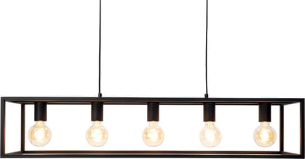 EGLO Eldrick Hanglamp - E27 - 100 cm - Staal - Zwart