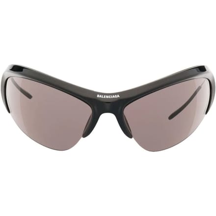 Balenciaga Logo Print Onregelmatig Montuur Zonnebril Dames zonnebril BB0232S001 Basic Packaging-Eyeglass Case,F,Black gray