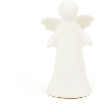 Housevitamin Dolomieten Engel / Kerstversiering met Led verlichting - 7X5X13 cm ( S ) - Wit