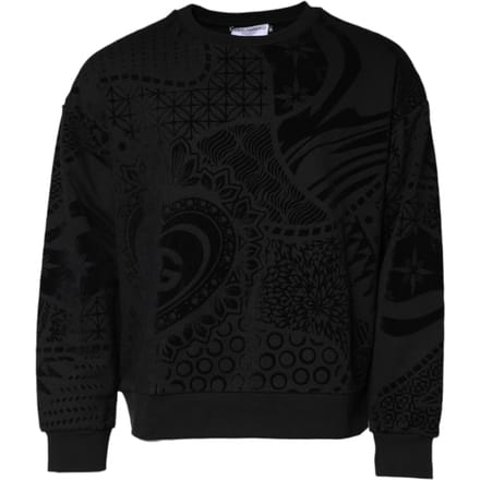 Velvet Print Ronde Hals Sweatshirt