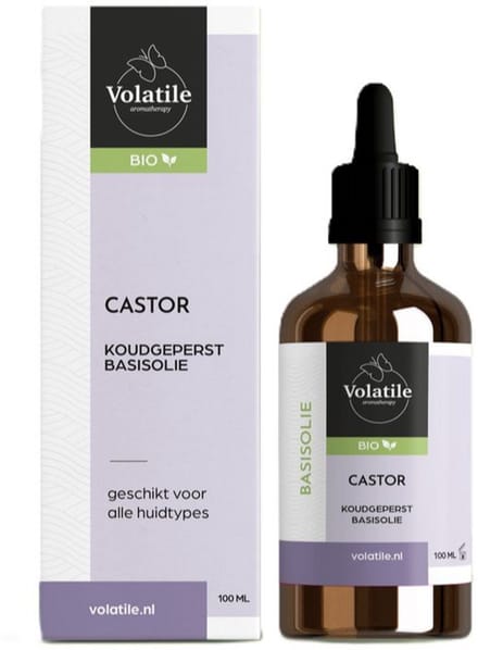 Volatile Castor koudgeperst basisolie bio glazen fles 100 Milliliter