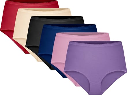 Dames Slips - Invisible Maxi Tailleslips - 6-Pack - Mix Kleur - Maat S/M