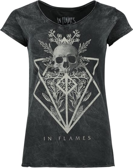 In Flames Skull Dames T-shirt - zwart - M
